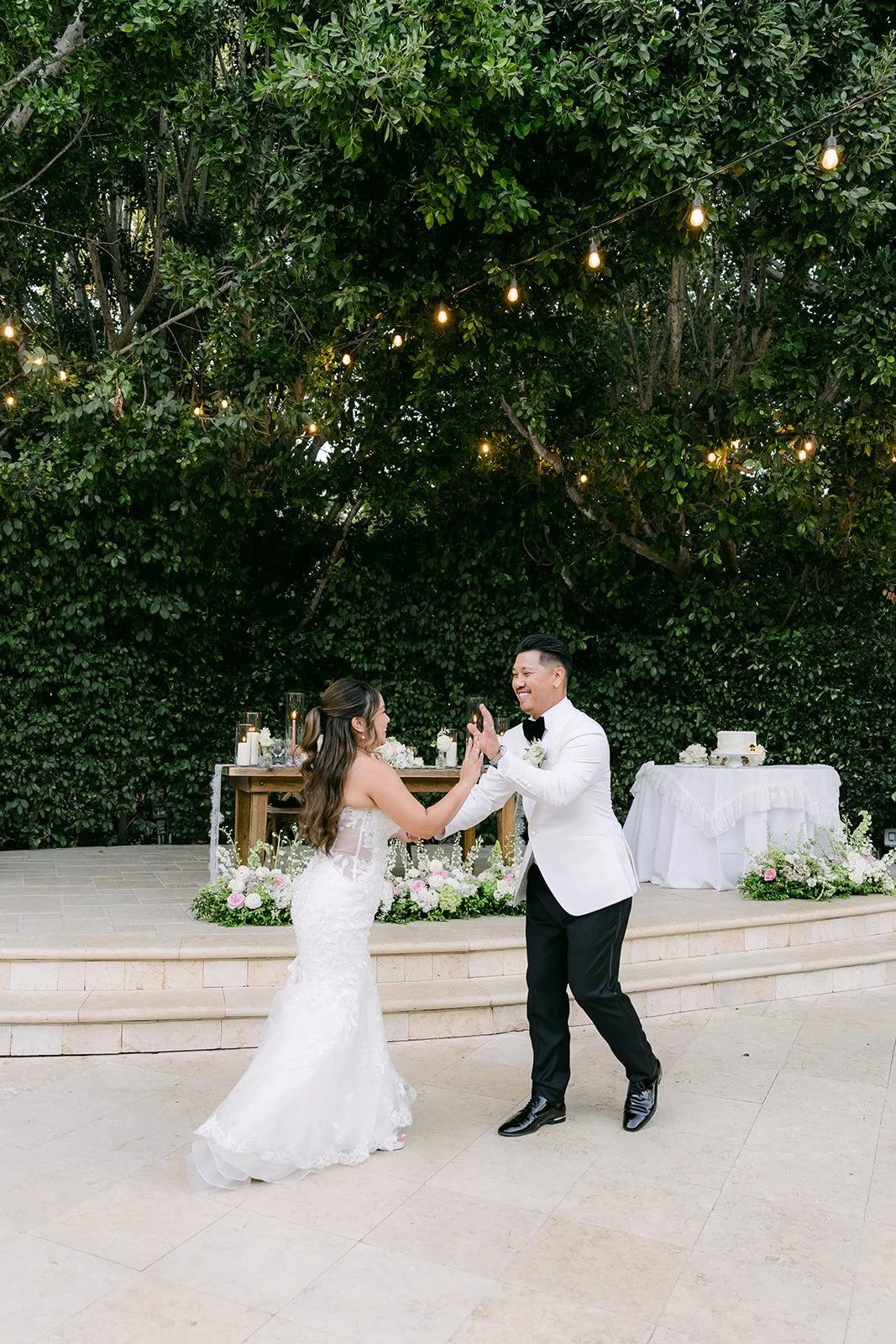 Nicole and Caryl beginning their first dance to Dive by Olivia Dean.