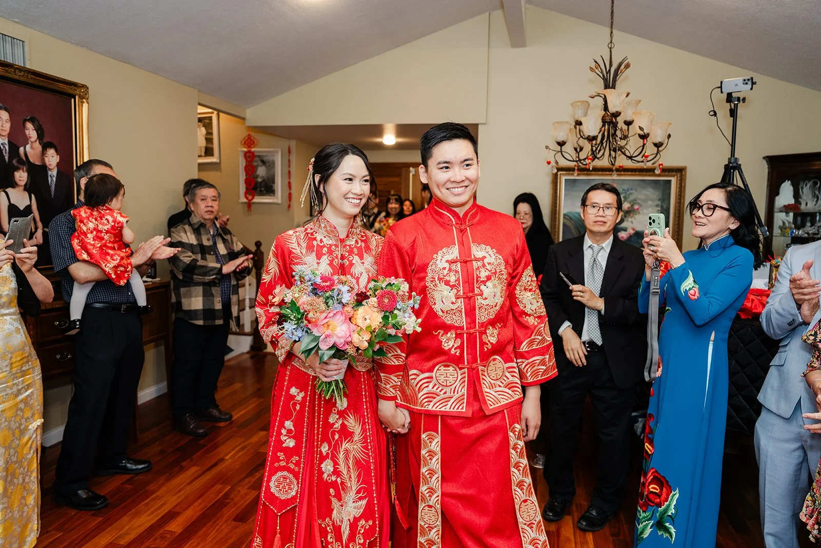 Bridgette and Henrik standing together before the tea ceremony.