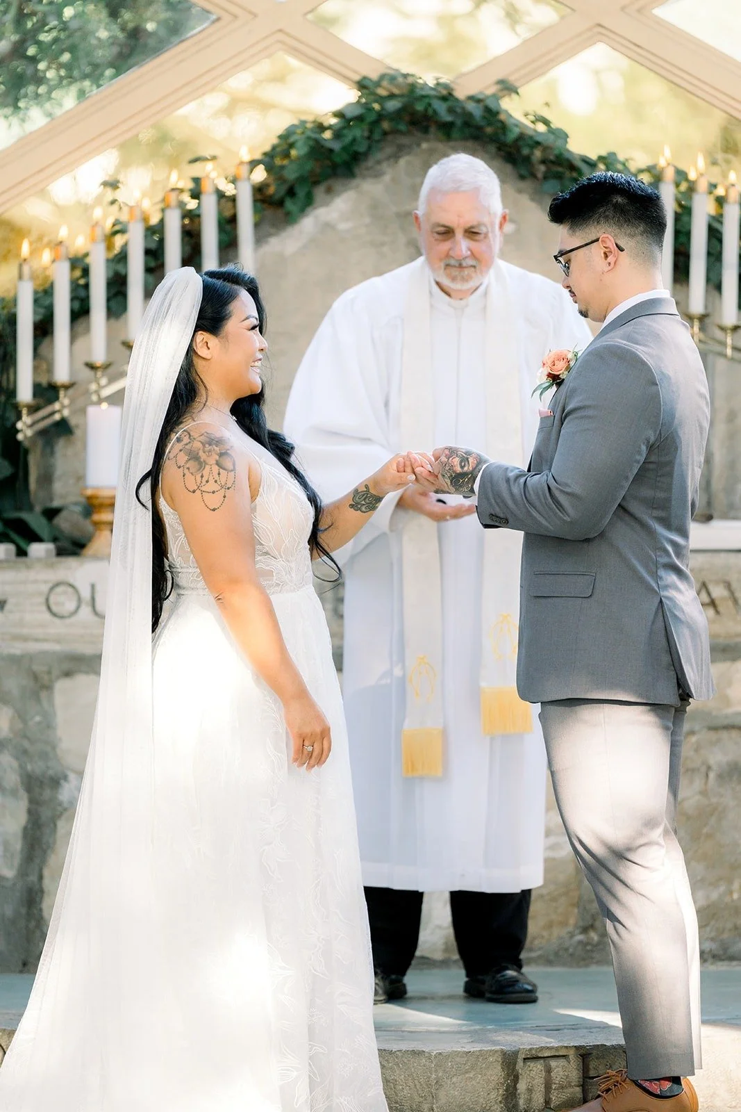 Mikey places the ring on Betsy's finger
