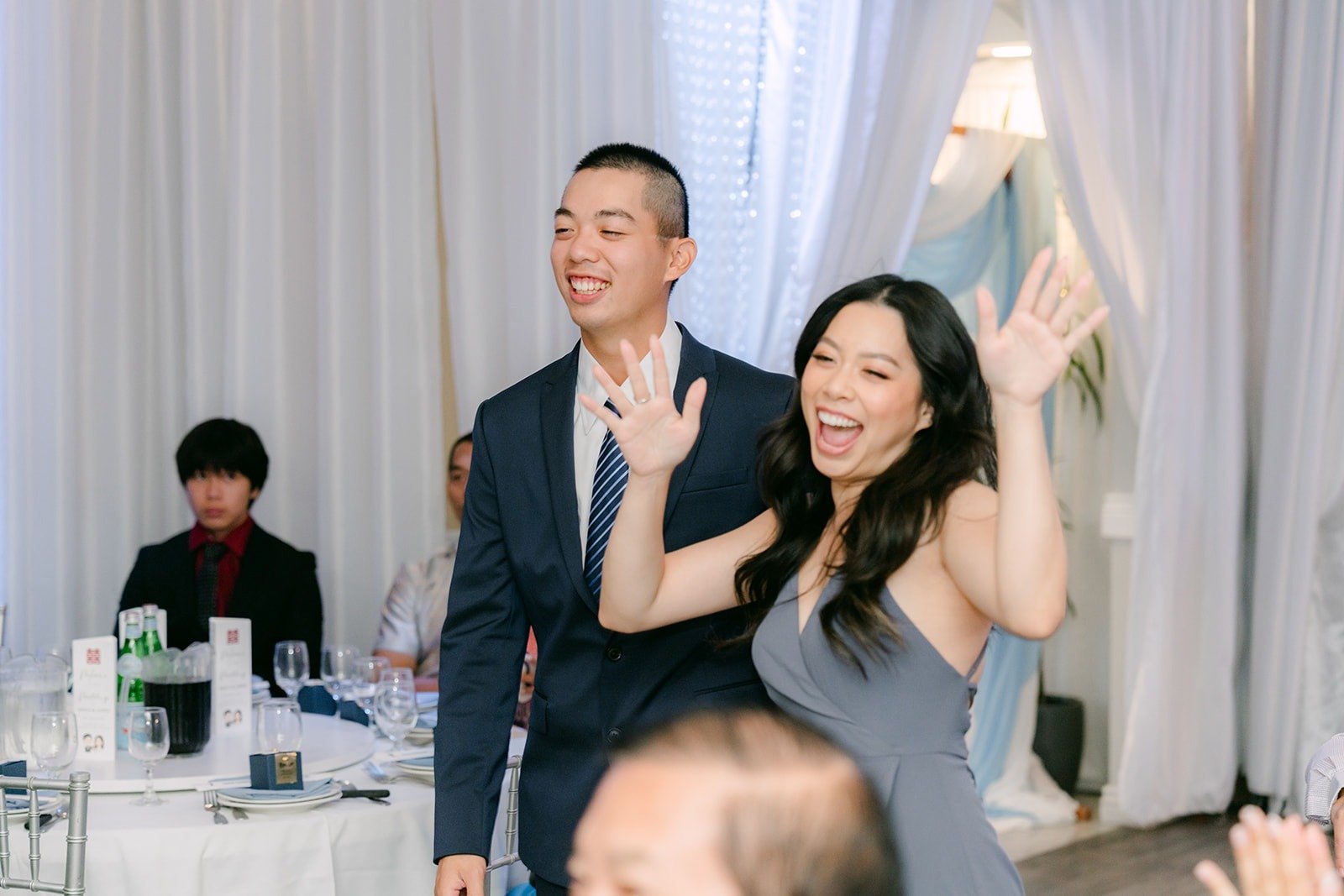 James's family making a fun entrance