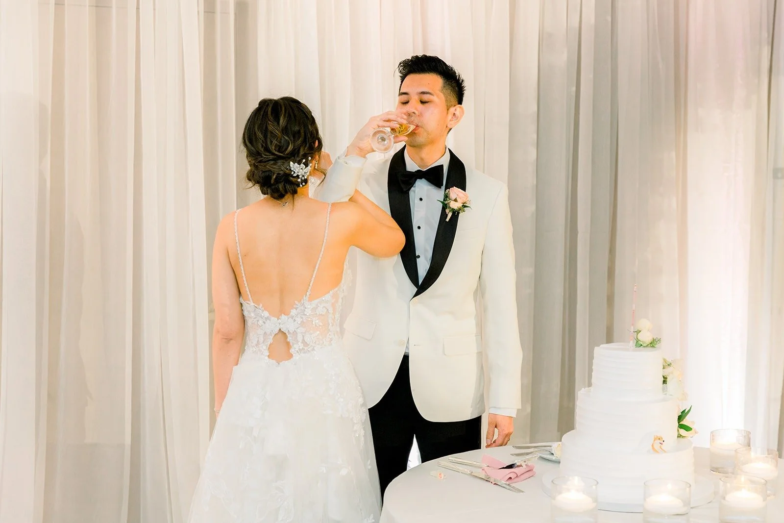 David feeding Josephine a bite of cake
