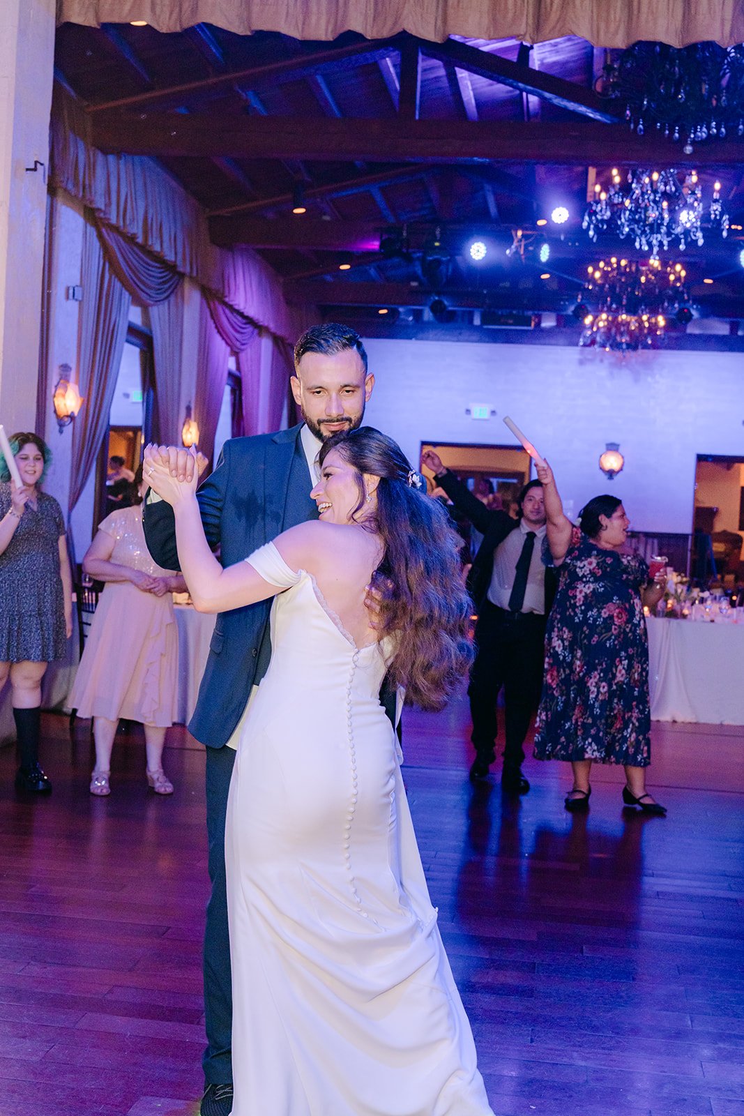 Danny and Mariana slow dancing late in the night, photographed by One and Only Production