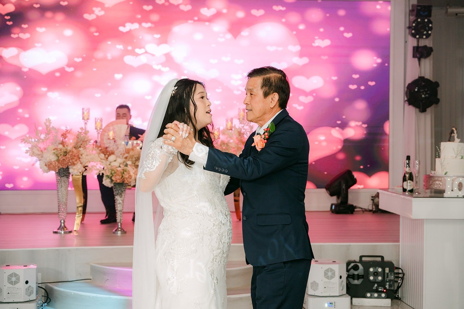 James dancing with family during the parent dances