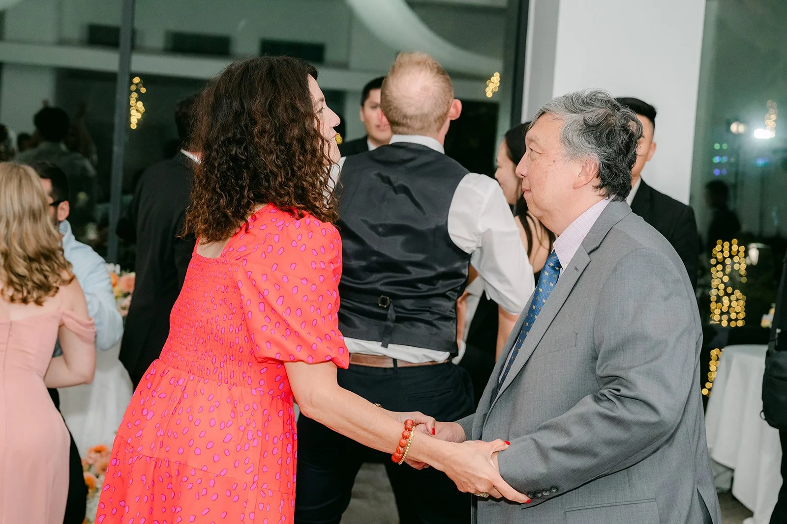 Family dancing at the reception