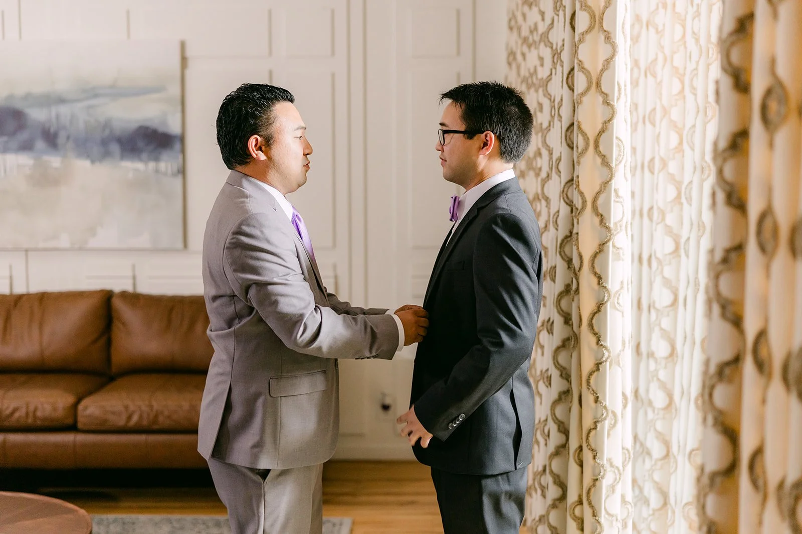 Patrick with his best man before the ceremony