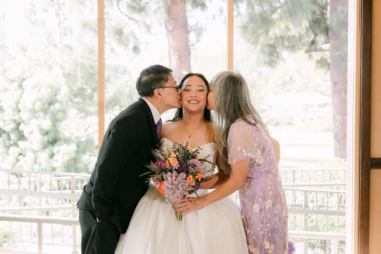 A family moment before the ceremony at Almansor Court