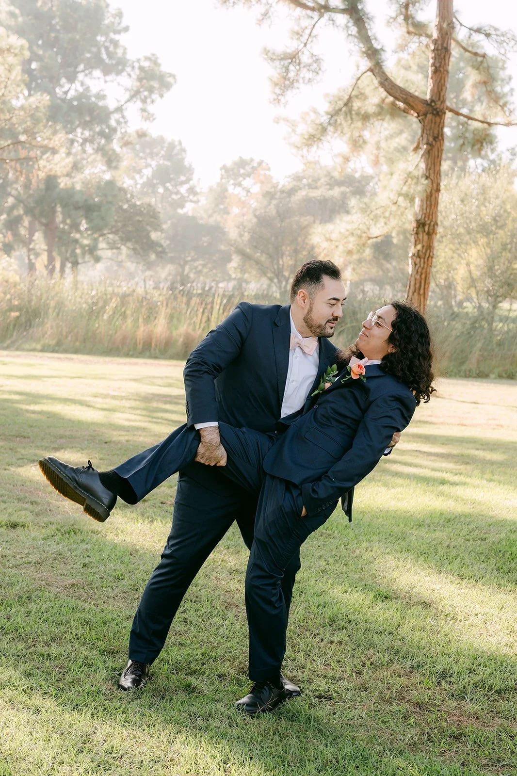 James and a friend goofing around with a high kick