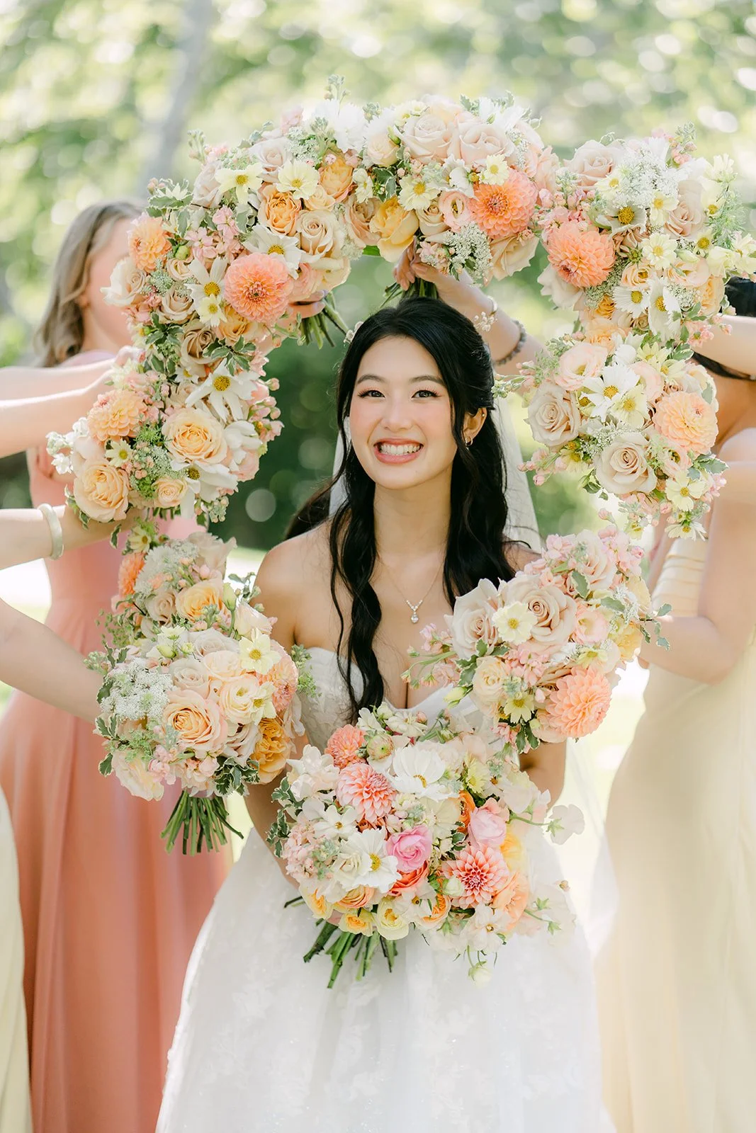 Clarissa framed by a flower wreath
