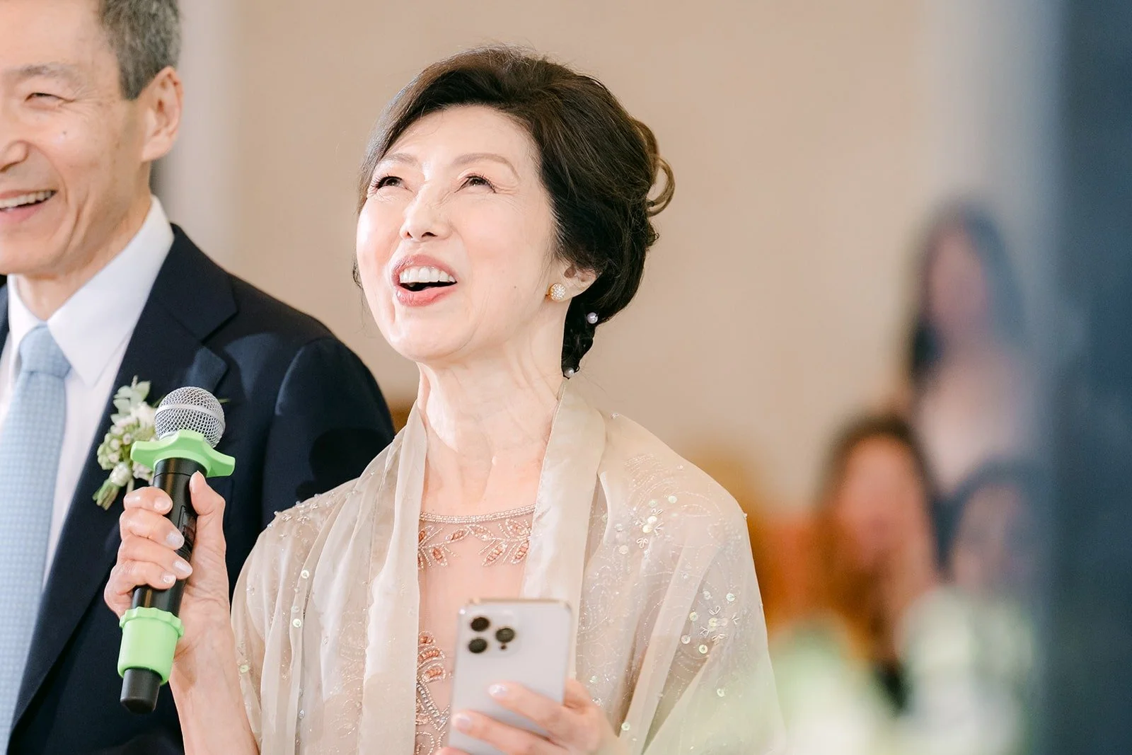 Guests laughing at the speeches