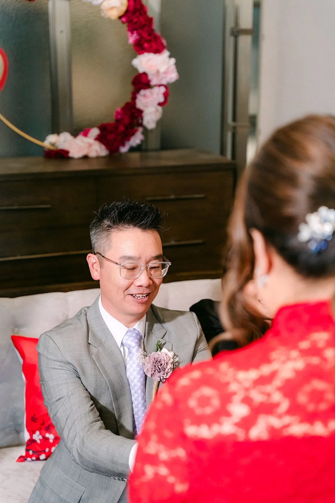 Bobby smiling during the tea ceremony.
