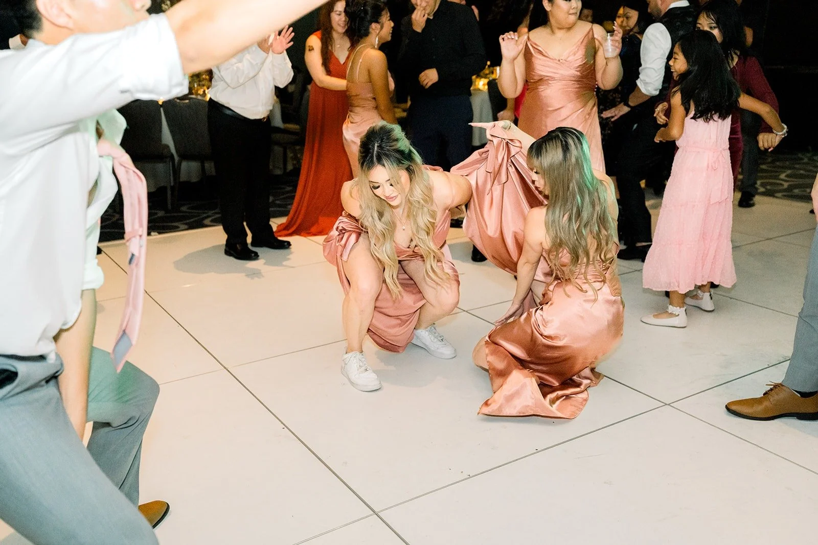 Guests get low on the dance floor