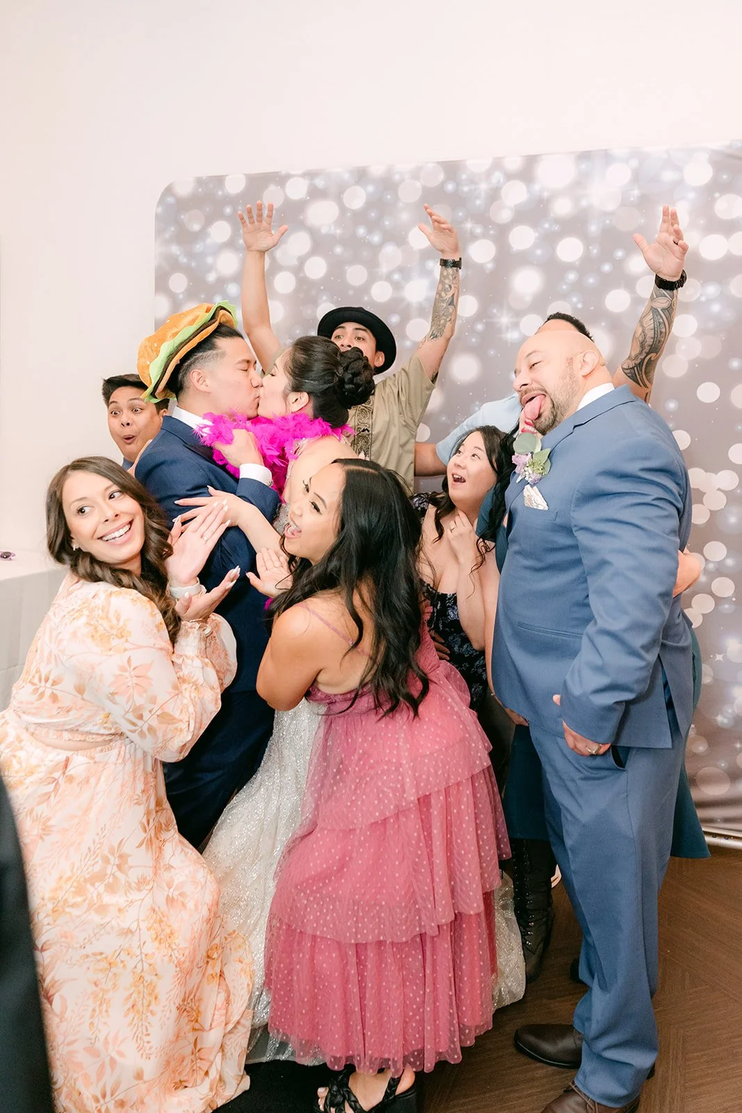 Friends goofing around at the photo booth.