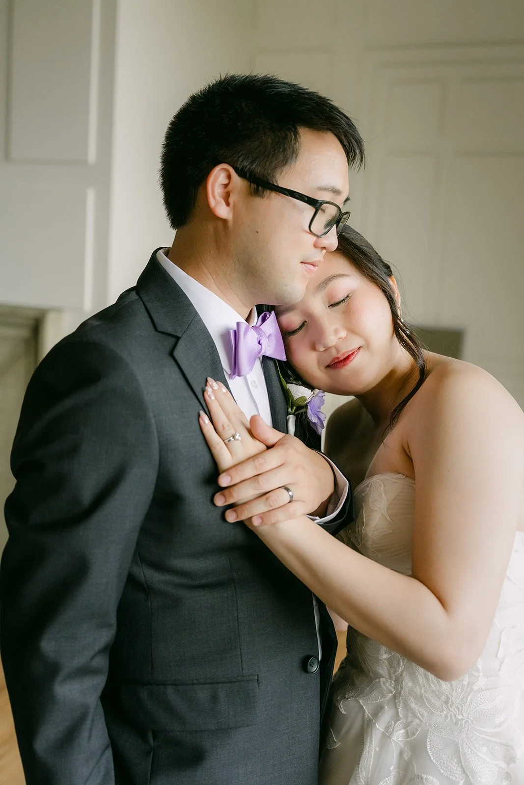 Mary resting her head on Patrick's shoulder