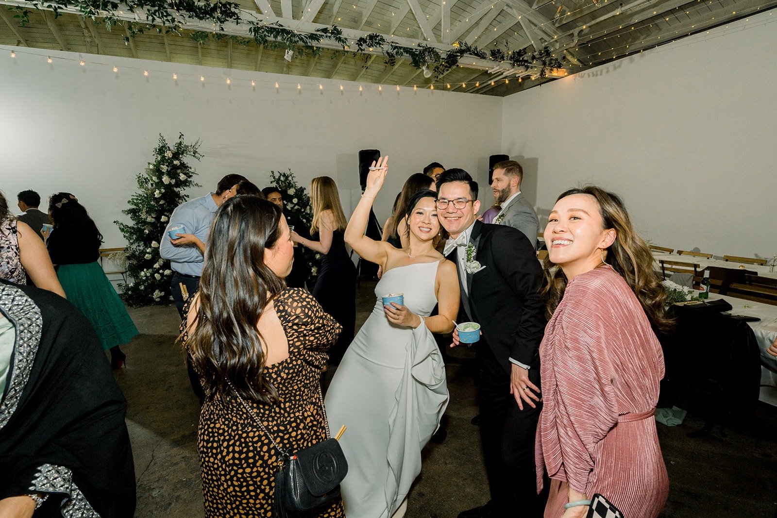Friends dancing together