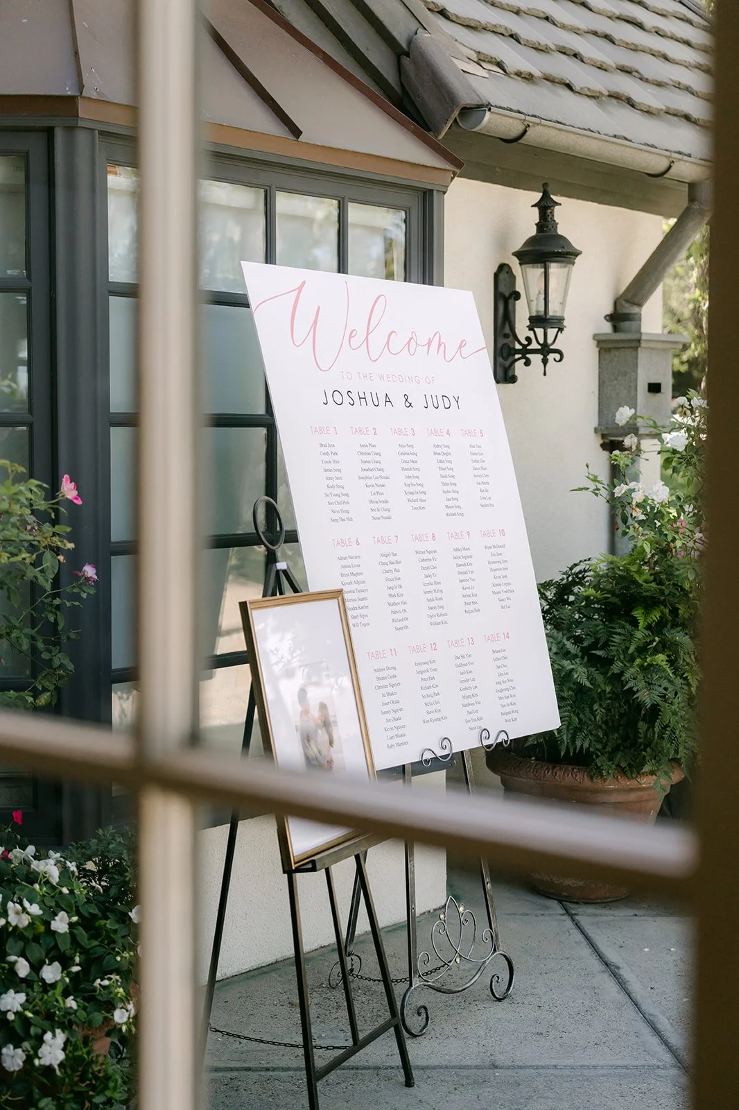 The seating chart at the entrance