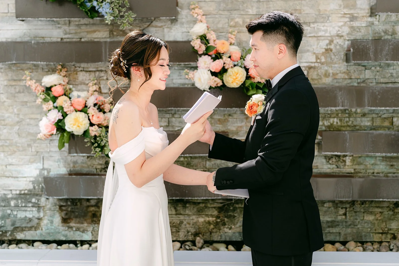 San reading his private vows to Amanda on the terrace.
