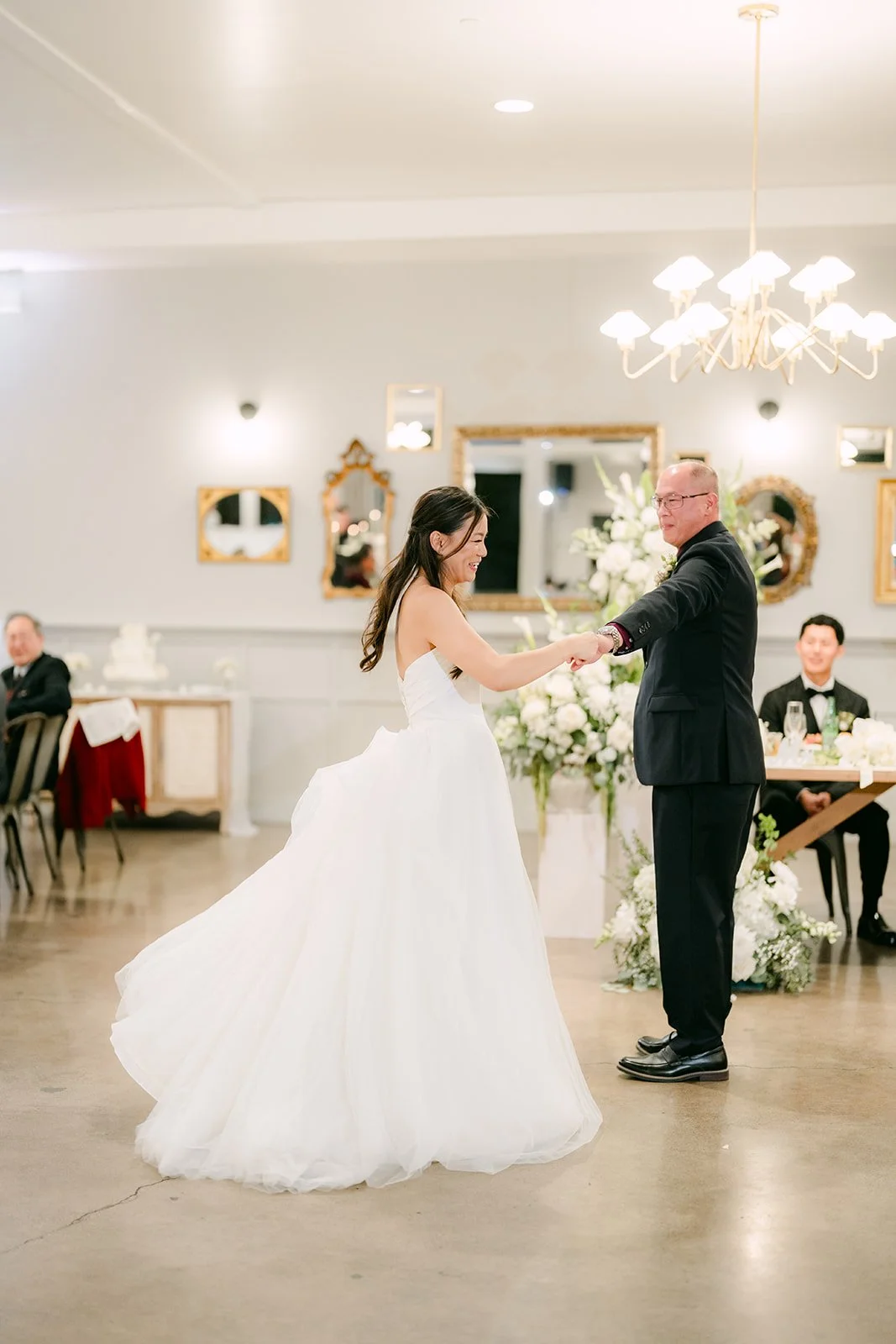 Father daughter dance on the dance floor, photographed by One and Only Production