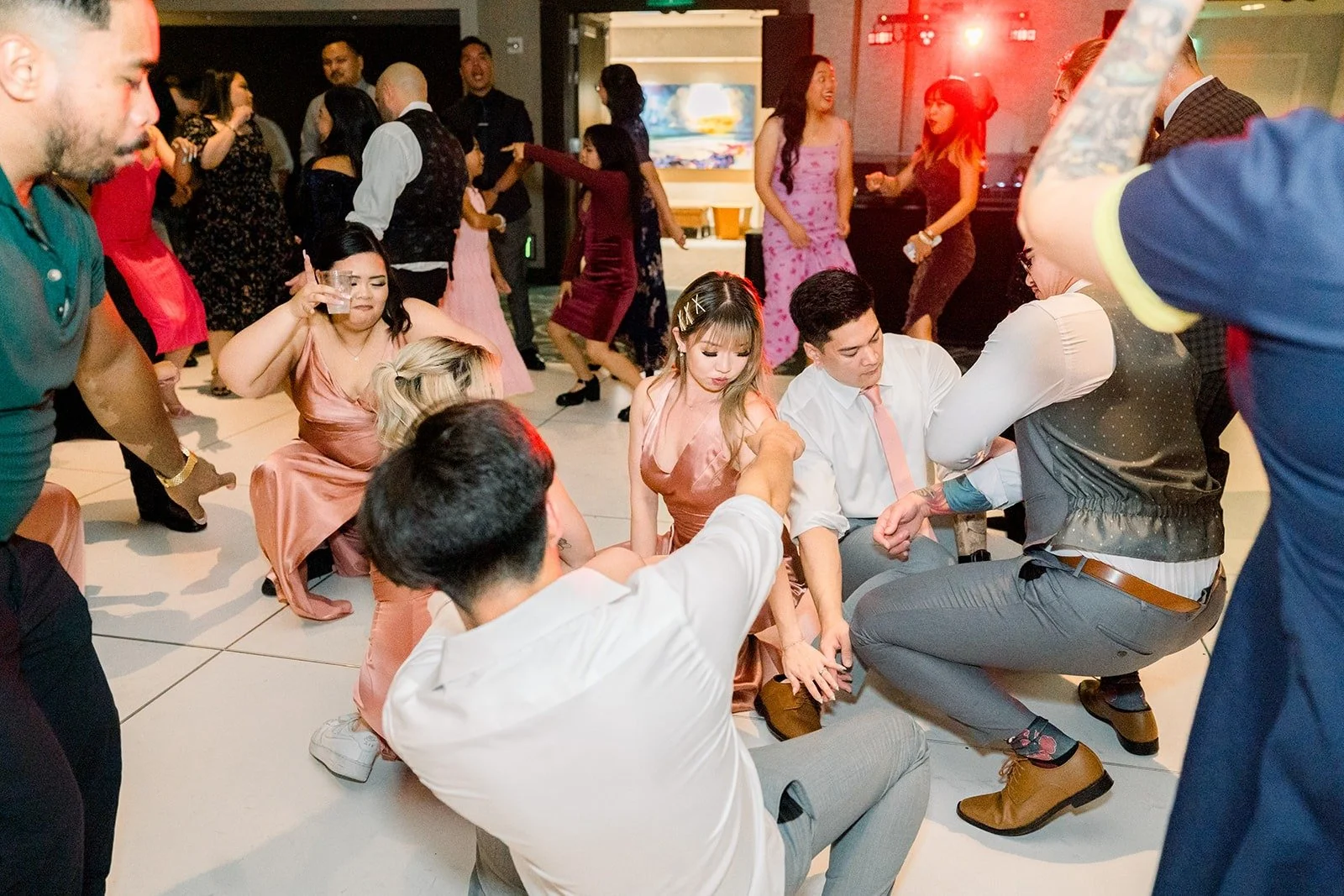 The dance floor packed with guests
