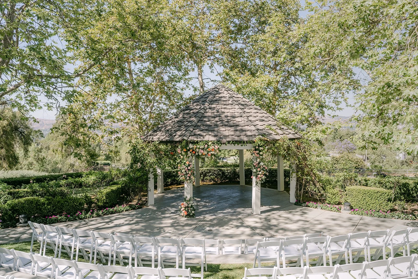 The gazebo in Vista Park set for the ceremony