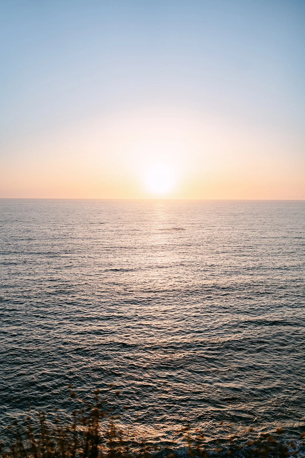 The sun setting over the Pacific from the Palos Verdes coast.