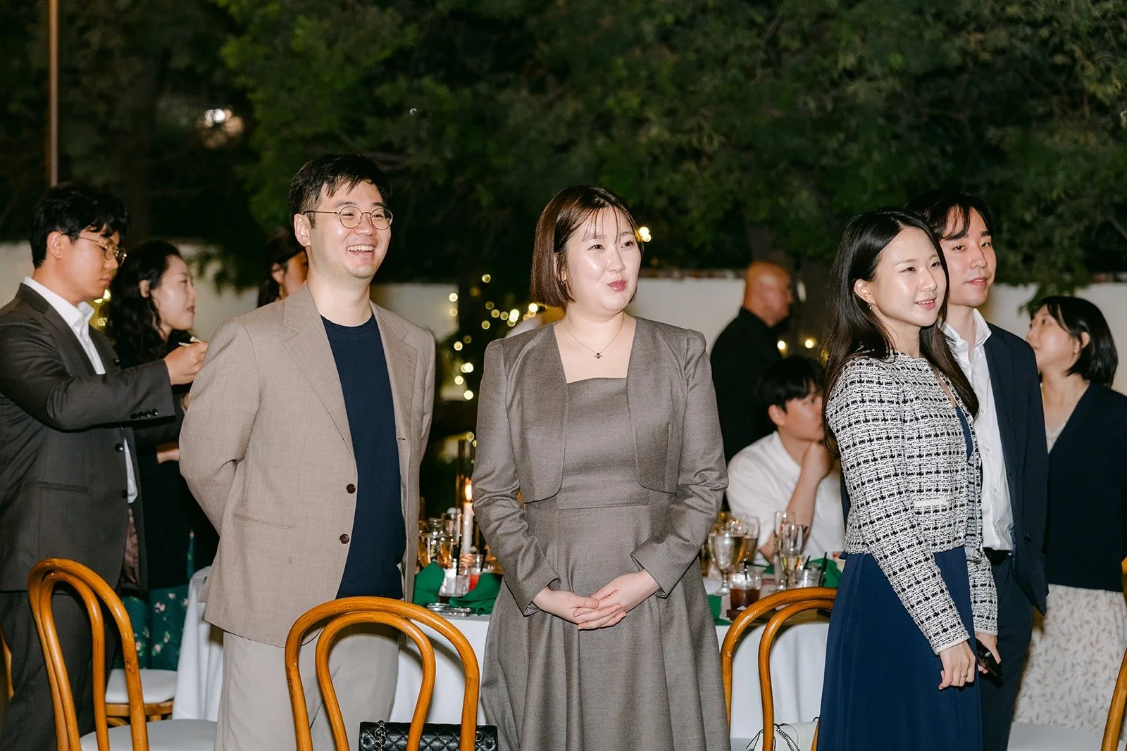 Guests lined up for a reception game