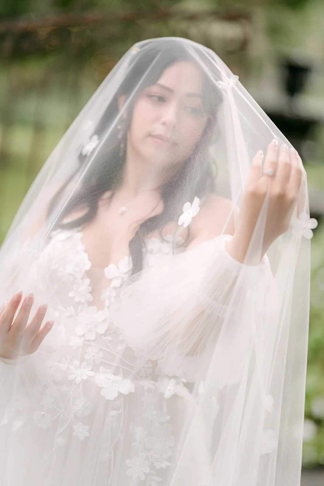 Dreamy portrait of Kat through her veil
