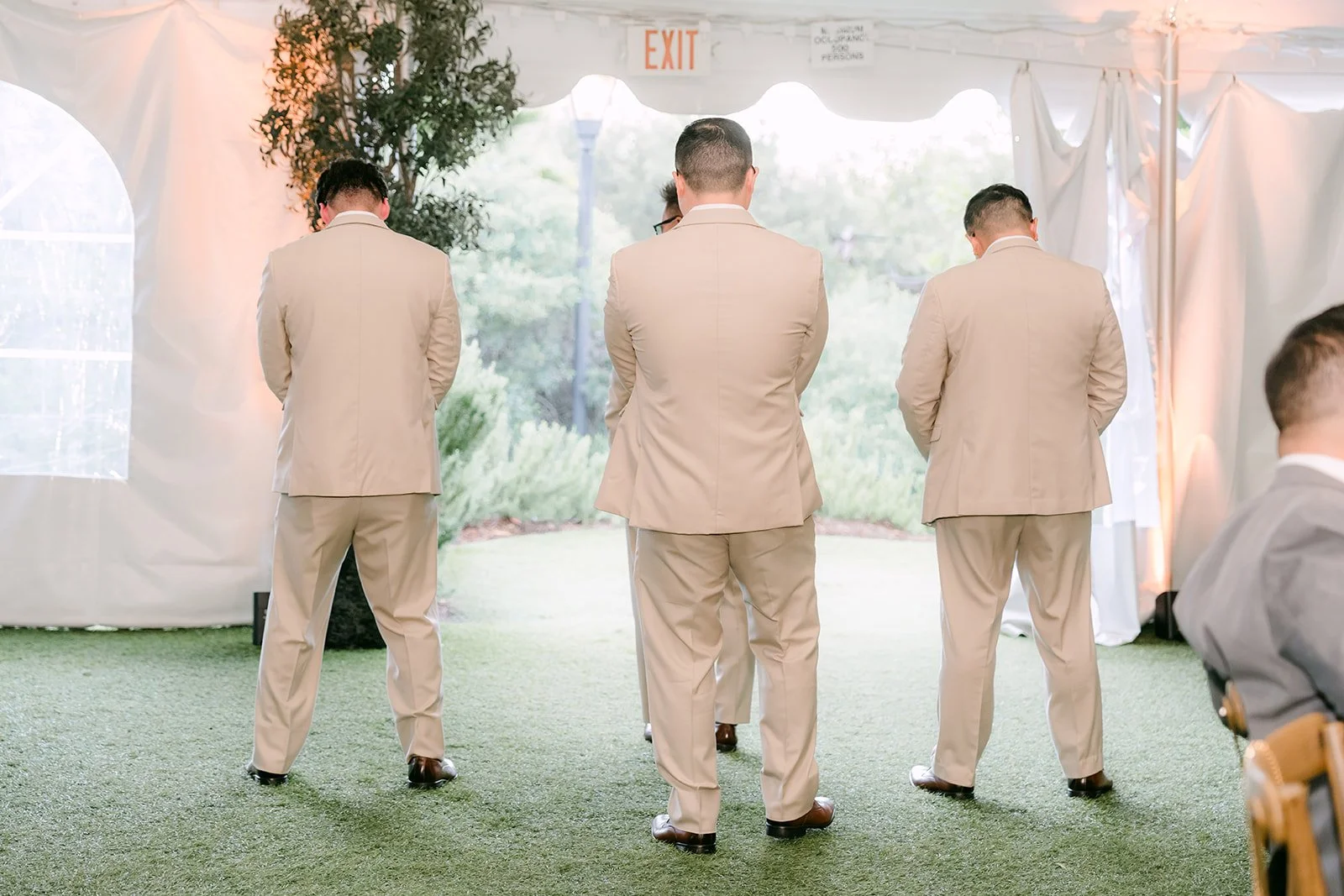 Groomsmen lining up for their grand entrance