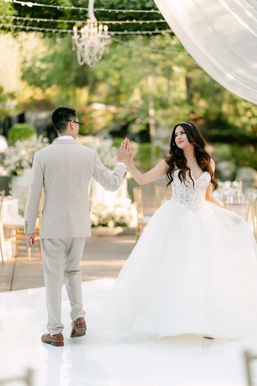Kevin seeing Sandra in the empty reception space.
