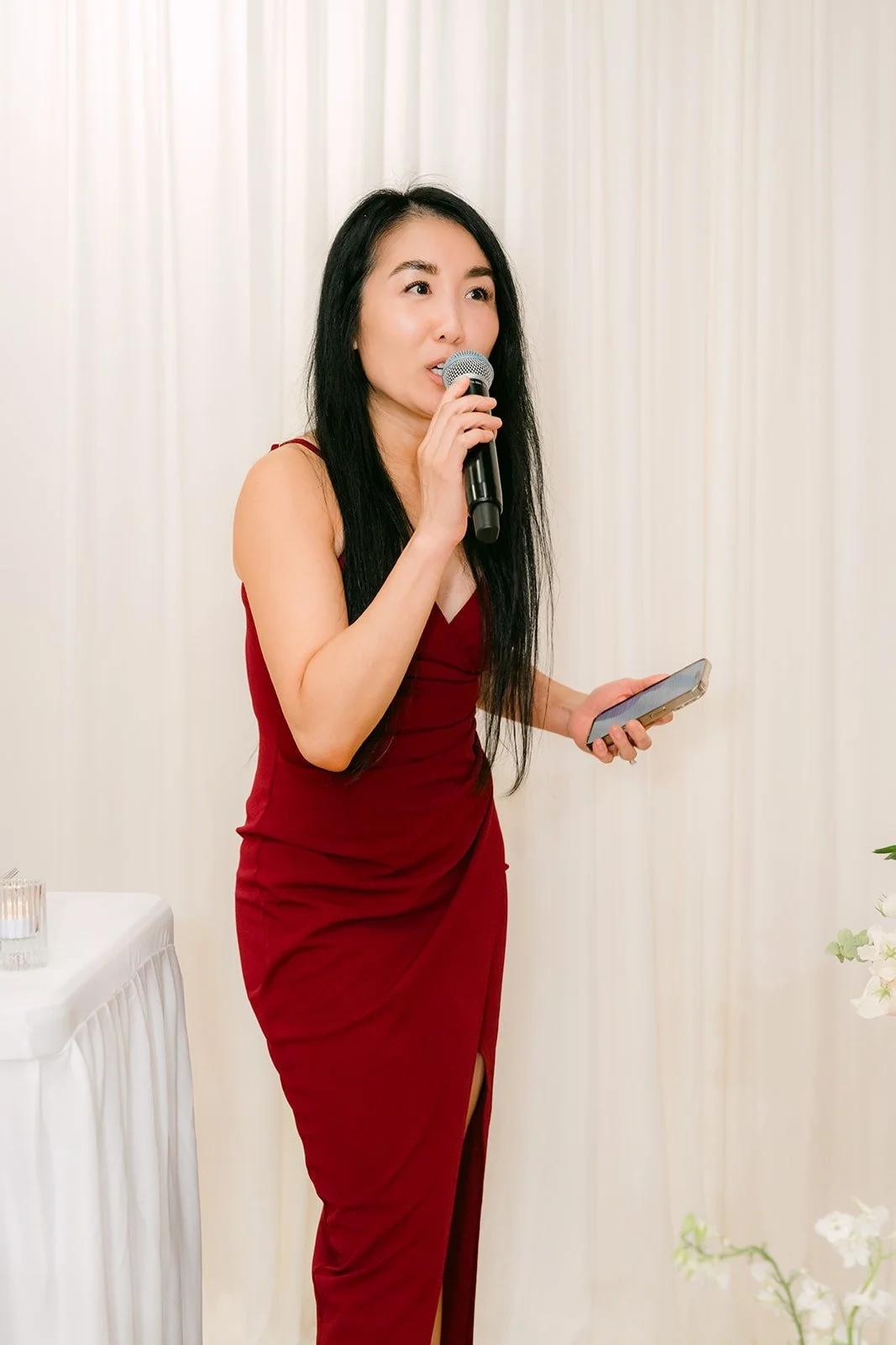 A toast during the reception speeches