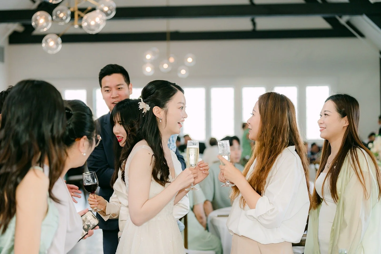 Guests laughing during the speeches