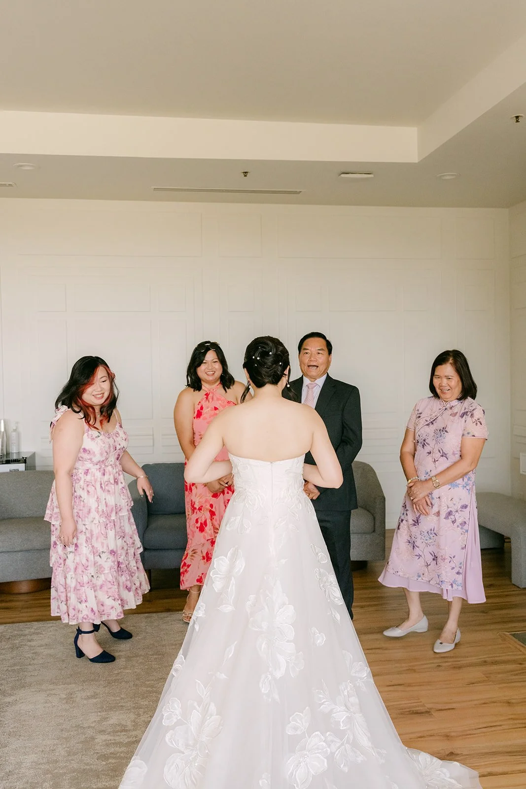 Mary's family seeing her in her gown
