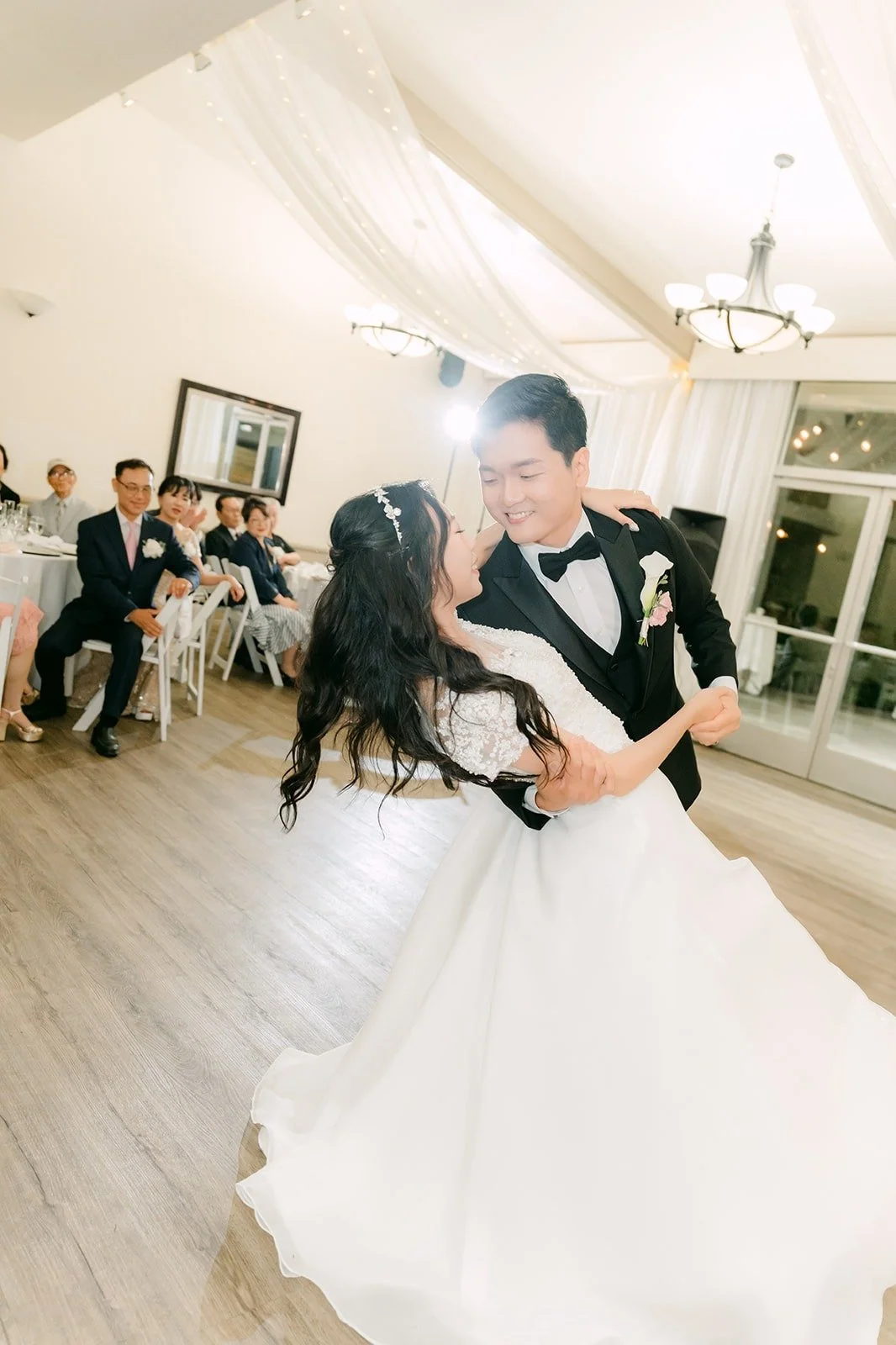 Eunsang dipping Jeannie on the dance floor