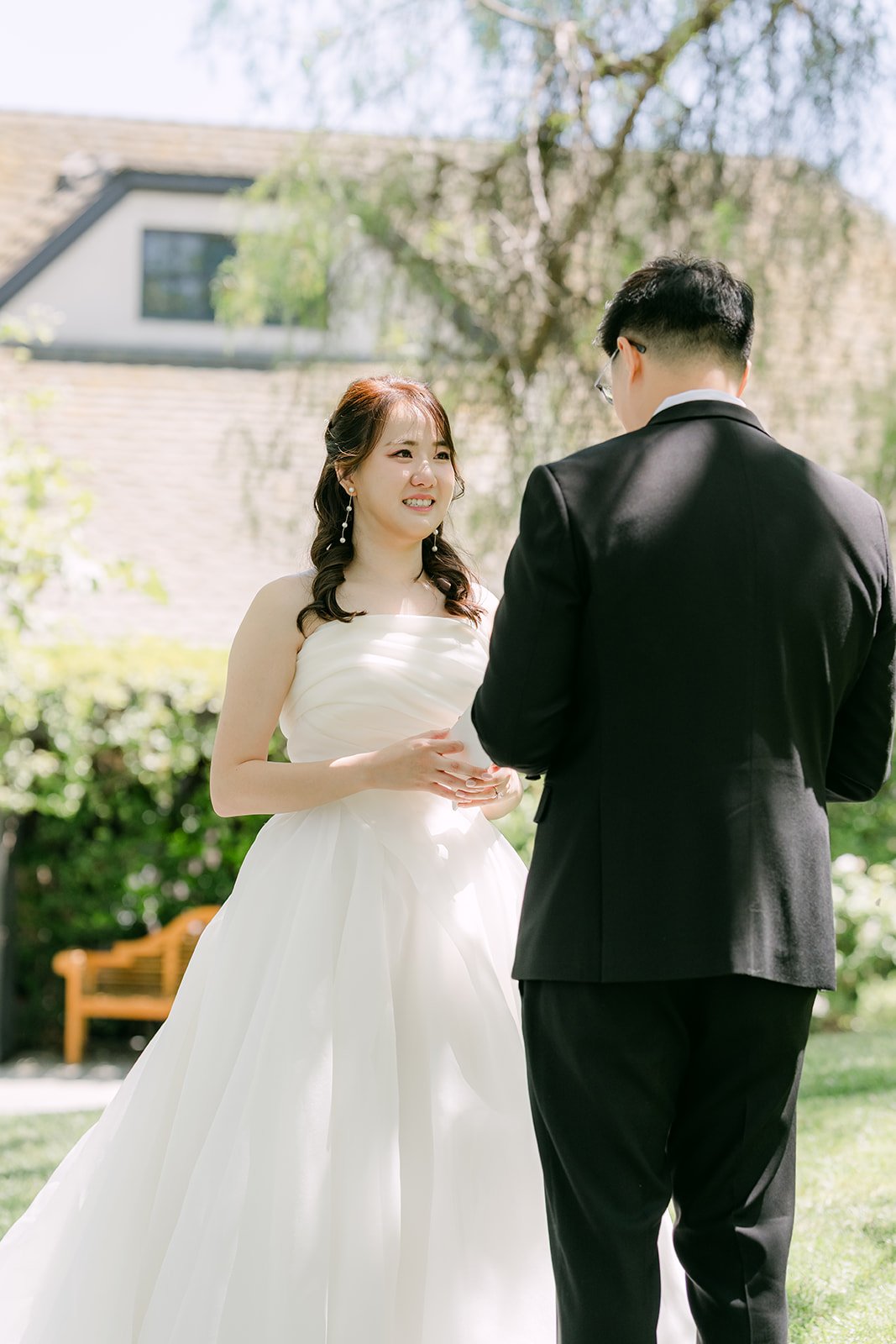 Judy reading her vows to Joshua