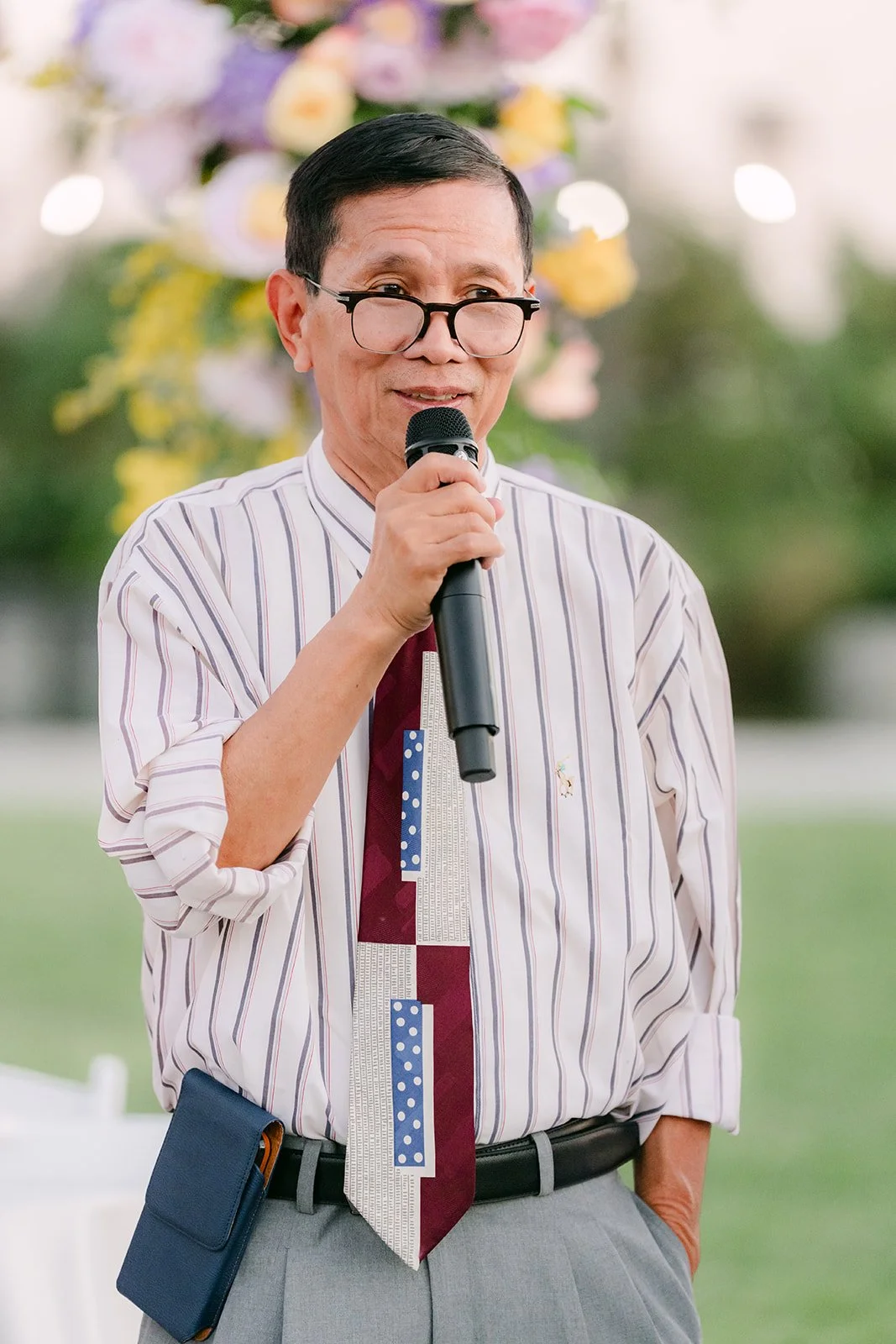 A guest giving a speech.