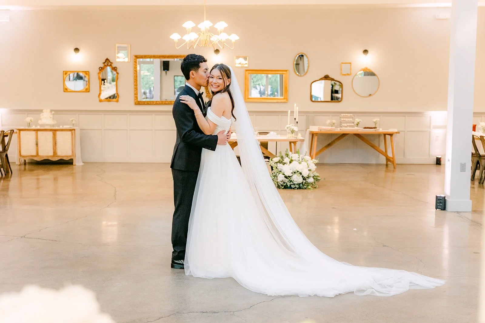 Jadee and Richard alone in the empty reception room