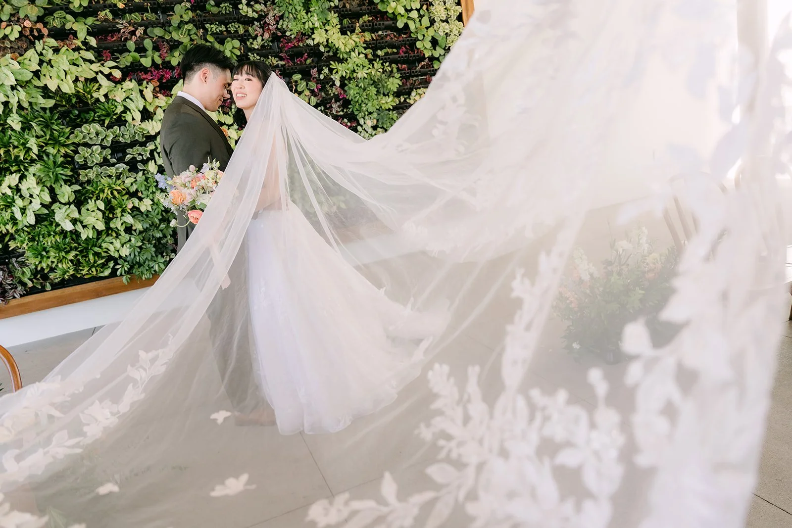 Vivian's veil sweeping across the floor of the Pavilion