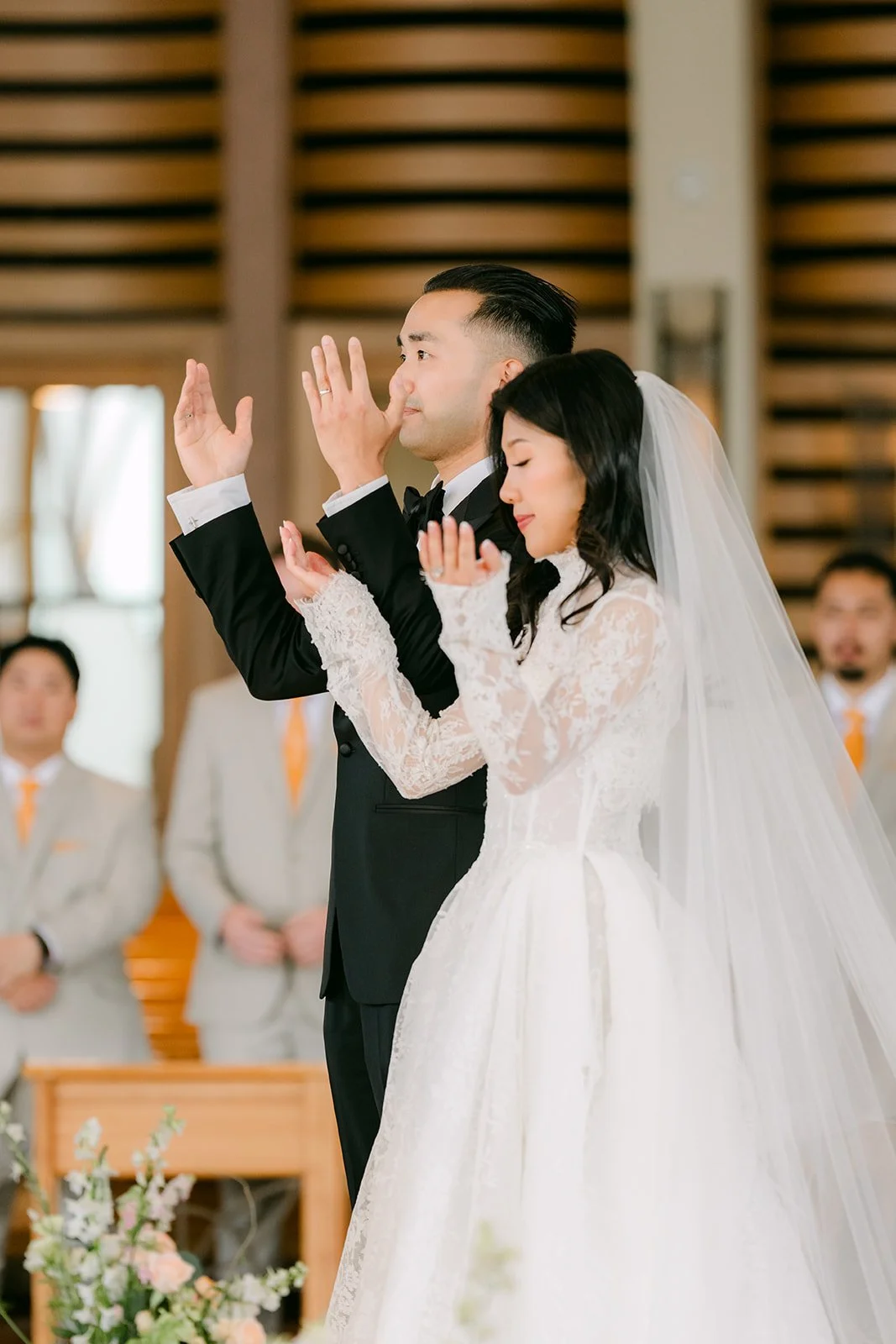 Kim and Vincent exchanging vows