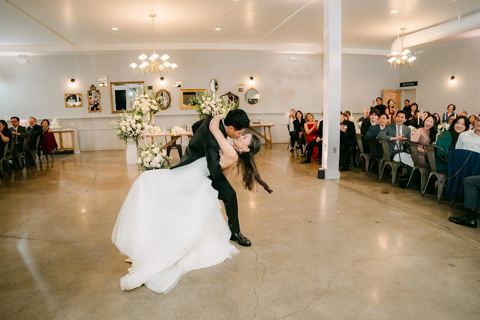 Richard dipping Jadee during the first dance