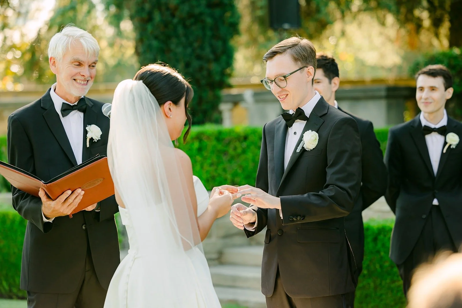 Officiant Steve reading during the ceremony