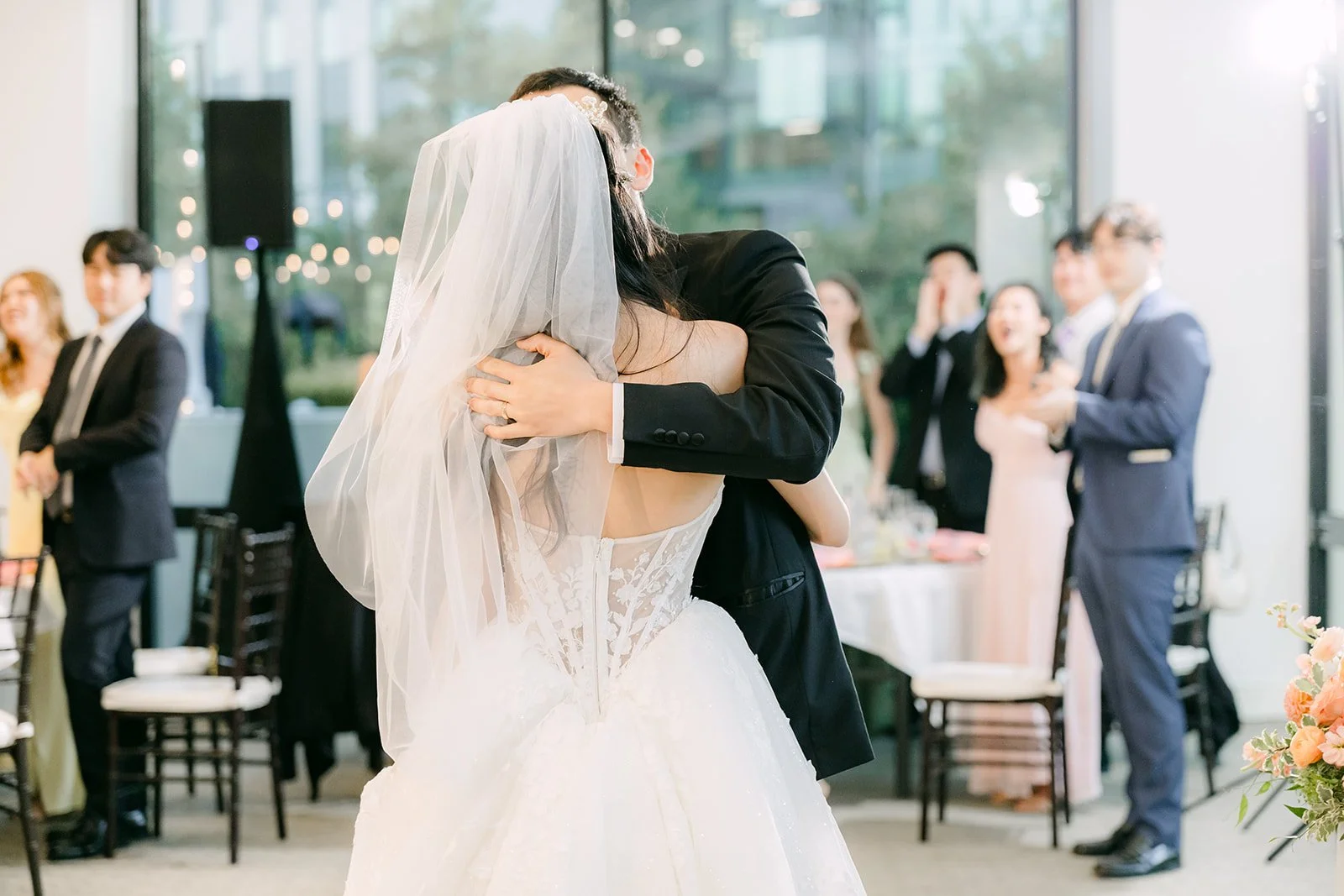 Clarissa and Austin entering the ballroom