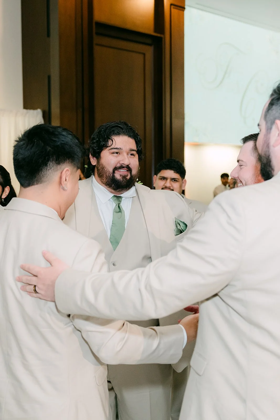 Cody hugging a guest after the grand entrance.