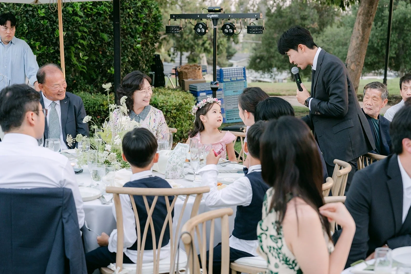 Guests laughing during the reception games