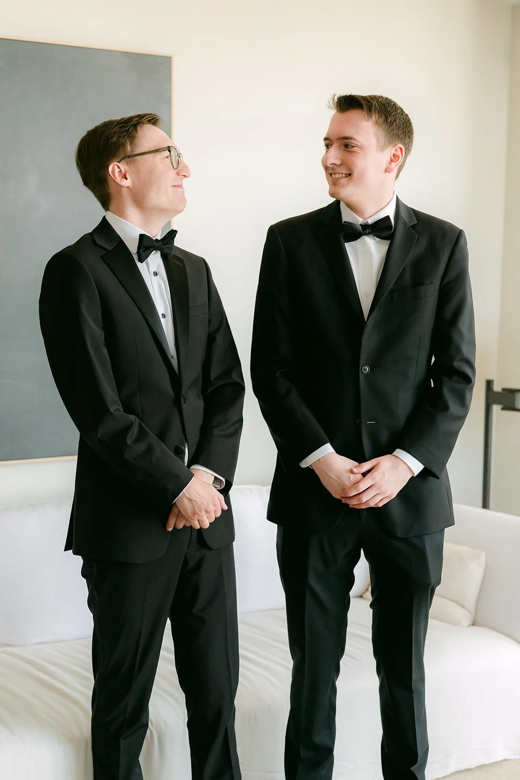 Nik and his best man laughing together