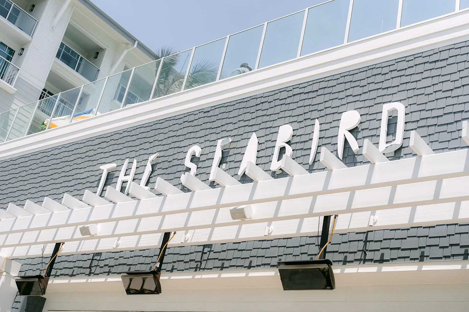 The Seabird sign over the resort entrance in Oceanside