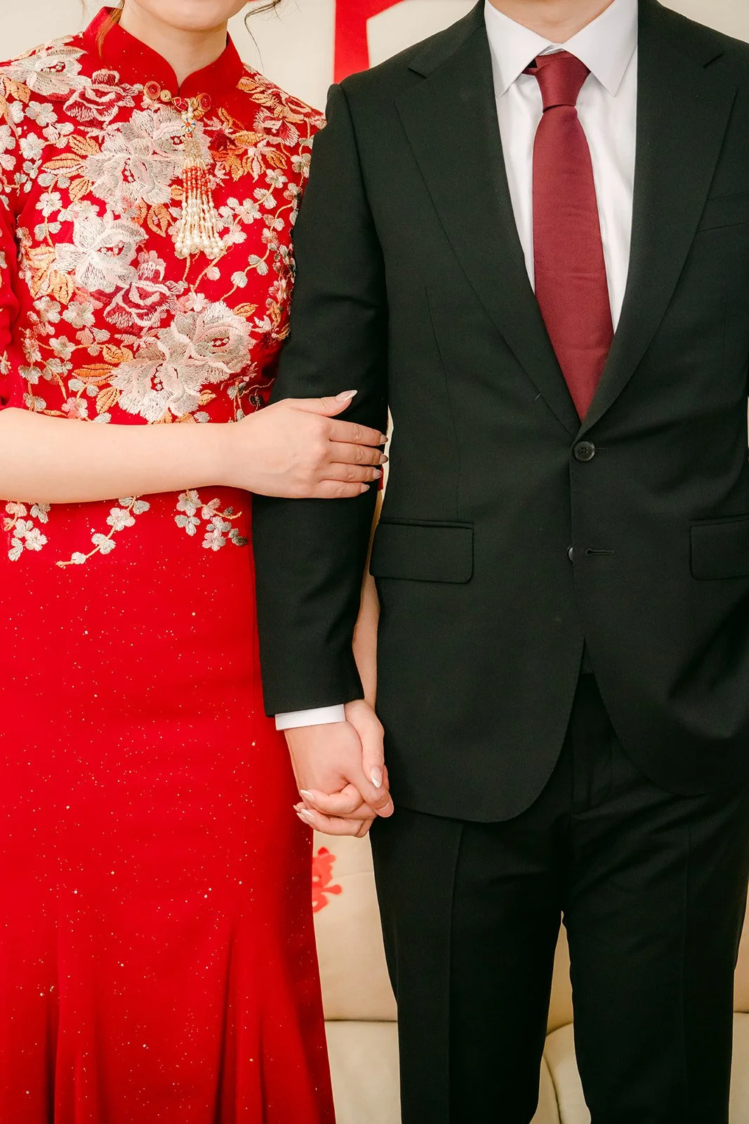 Pauline holding Ken's arm, photographed by One and Only Production.