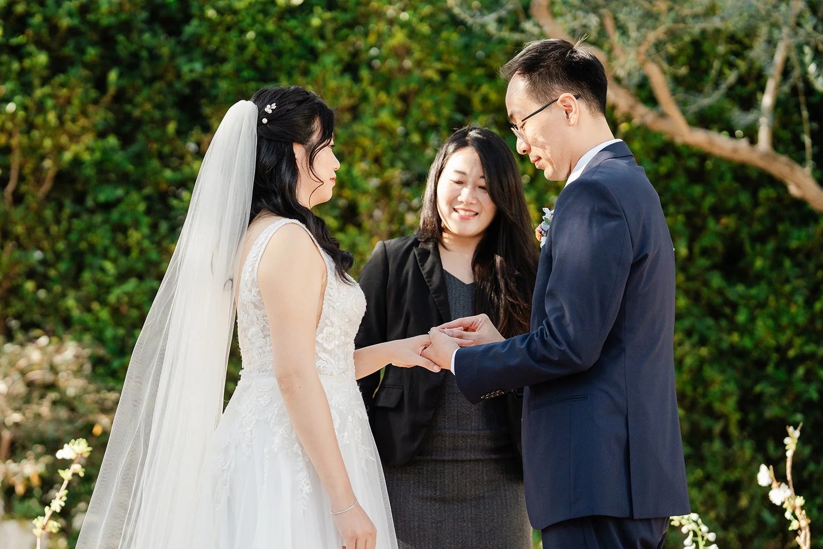 Constance and Lawrence exchanging rings