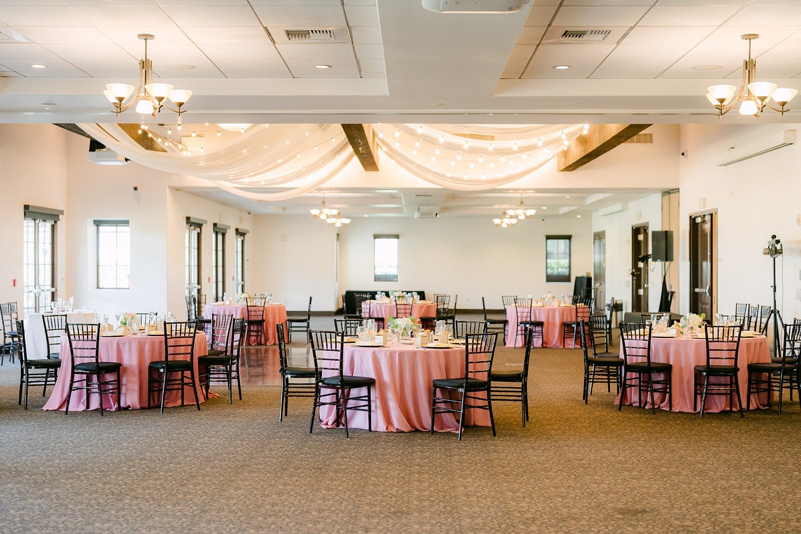 The ballroom at Aliso Viejo by Wedgewood Weddings set for the reception