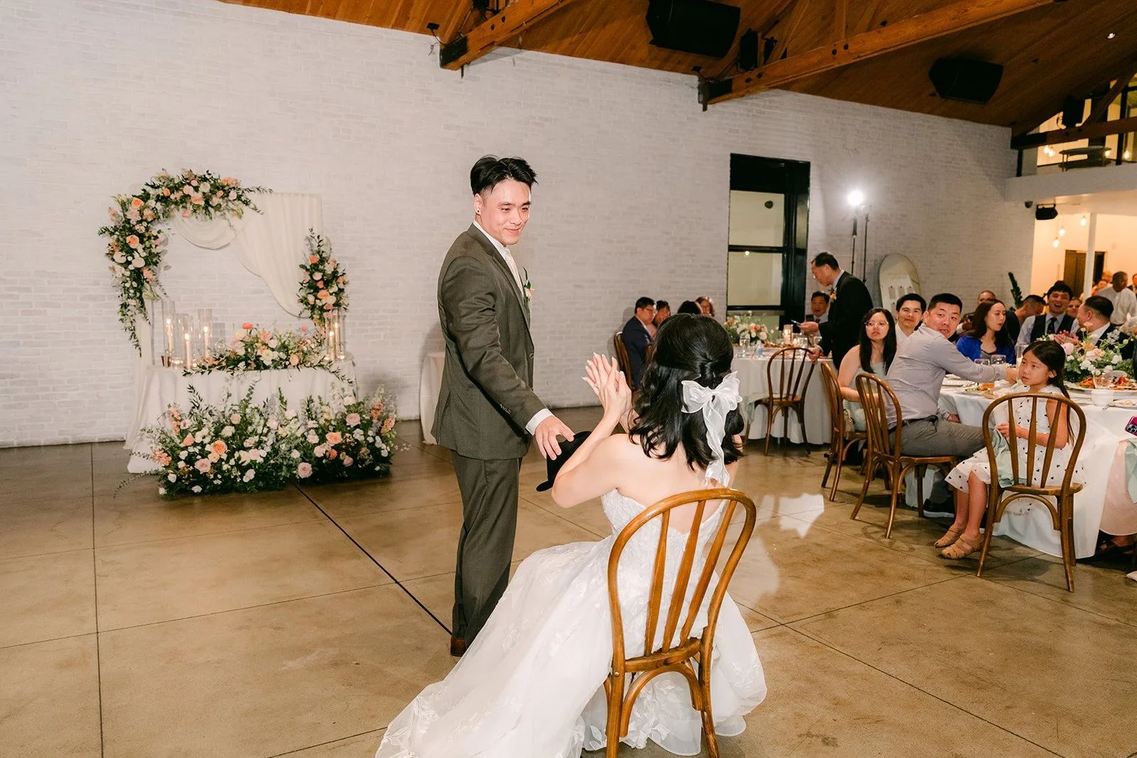 Alex starting his surprise dance for Vivian