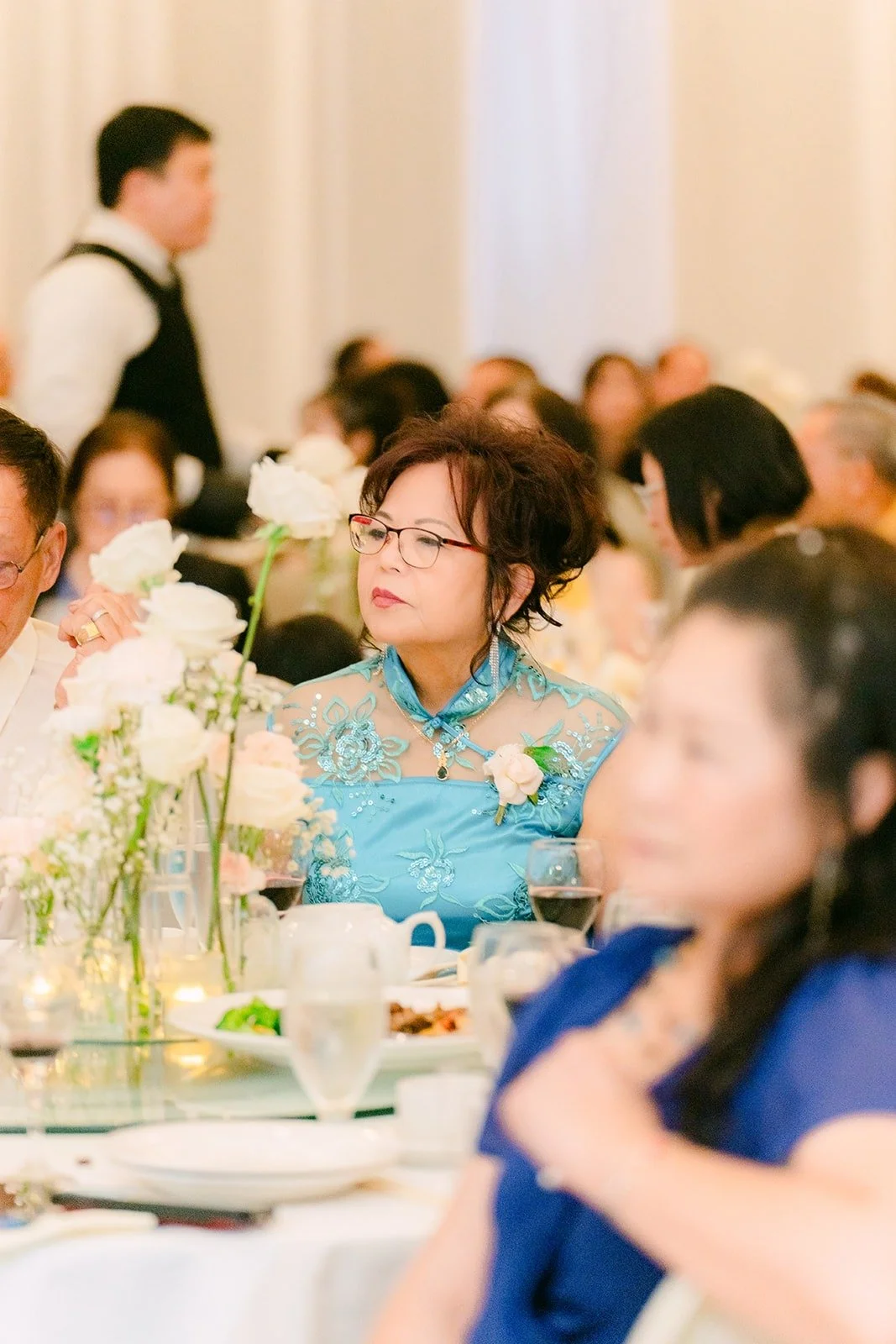 Family listening to the toasts