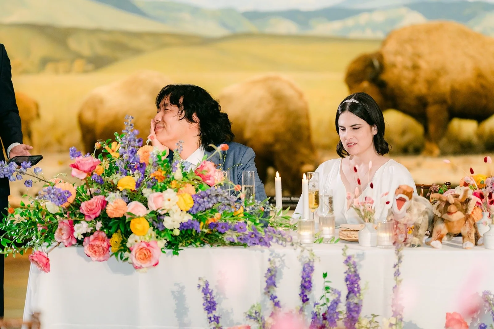 Jessie and Philip listening at the head table